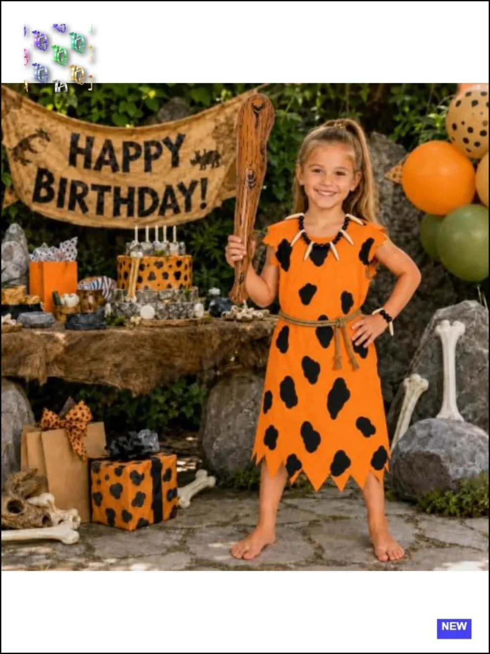 Caveman Halloween Costume Set with Inflatable Club, Tunic & Accessories